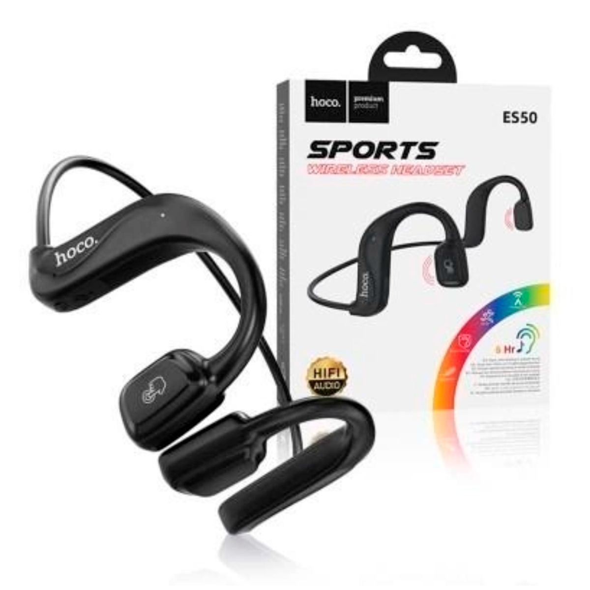 HOCO - Audífonos Bluetooth Inalambrico Hoco ES50 Conducción Deportivos Negro