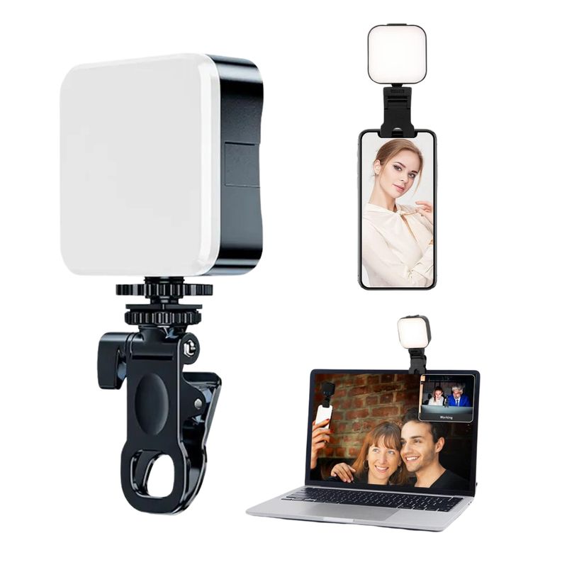 GENERICO - Mini luz LED con Clip para selfies para Celular y Cámara KD-49J