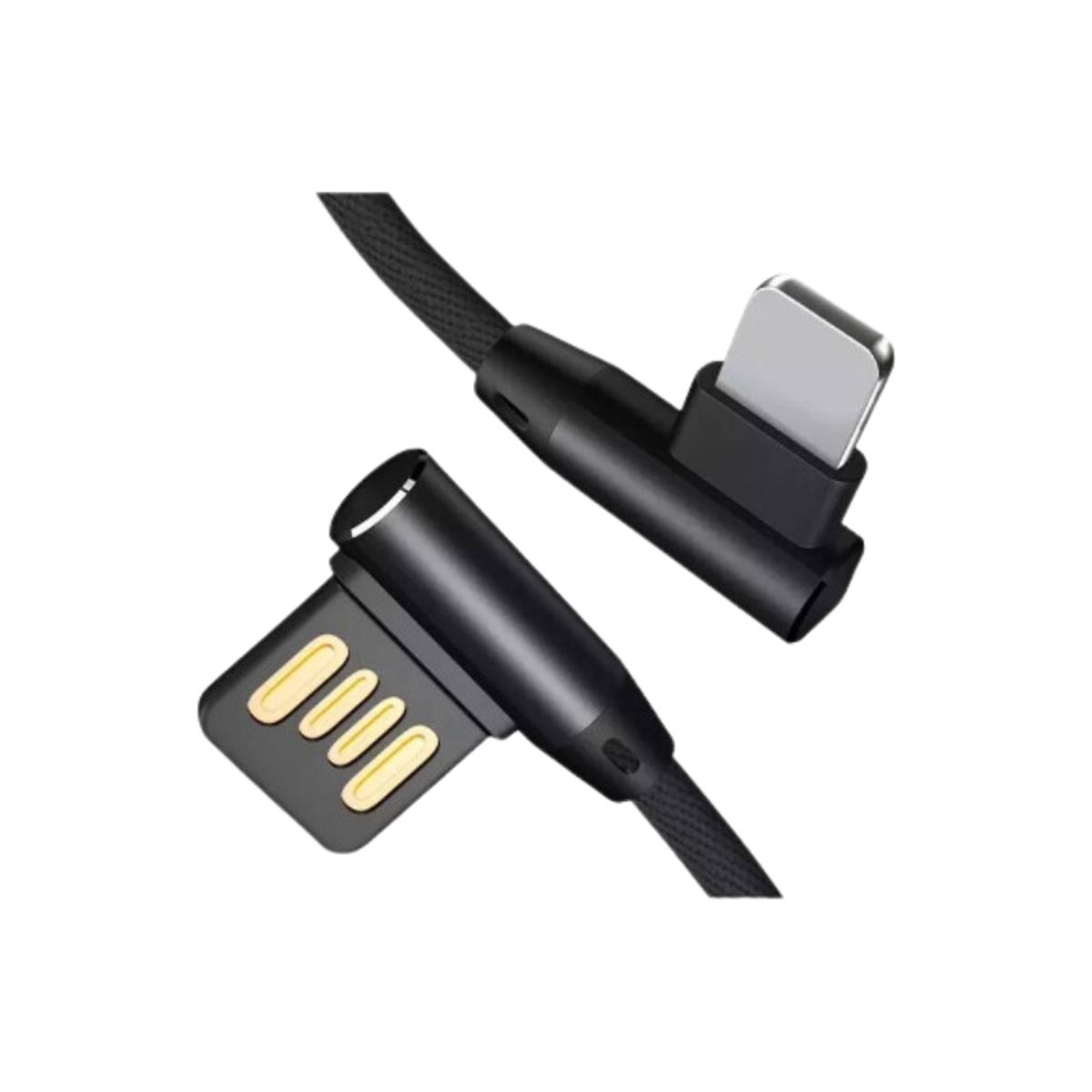 LDNIO - Cable Data LDNIO LS422 Lightning 90° Angle Negro Codo 2m Game Friendly