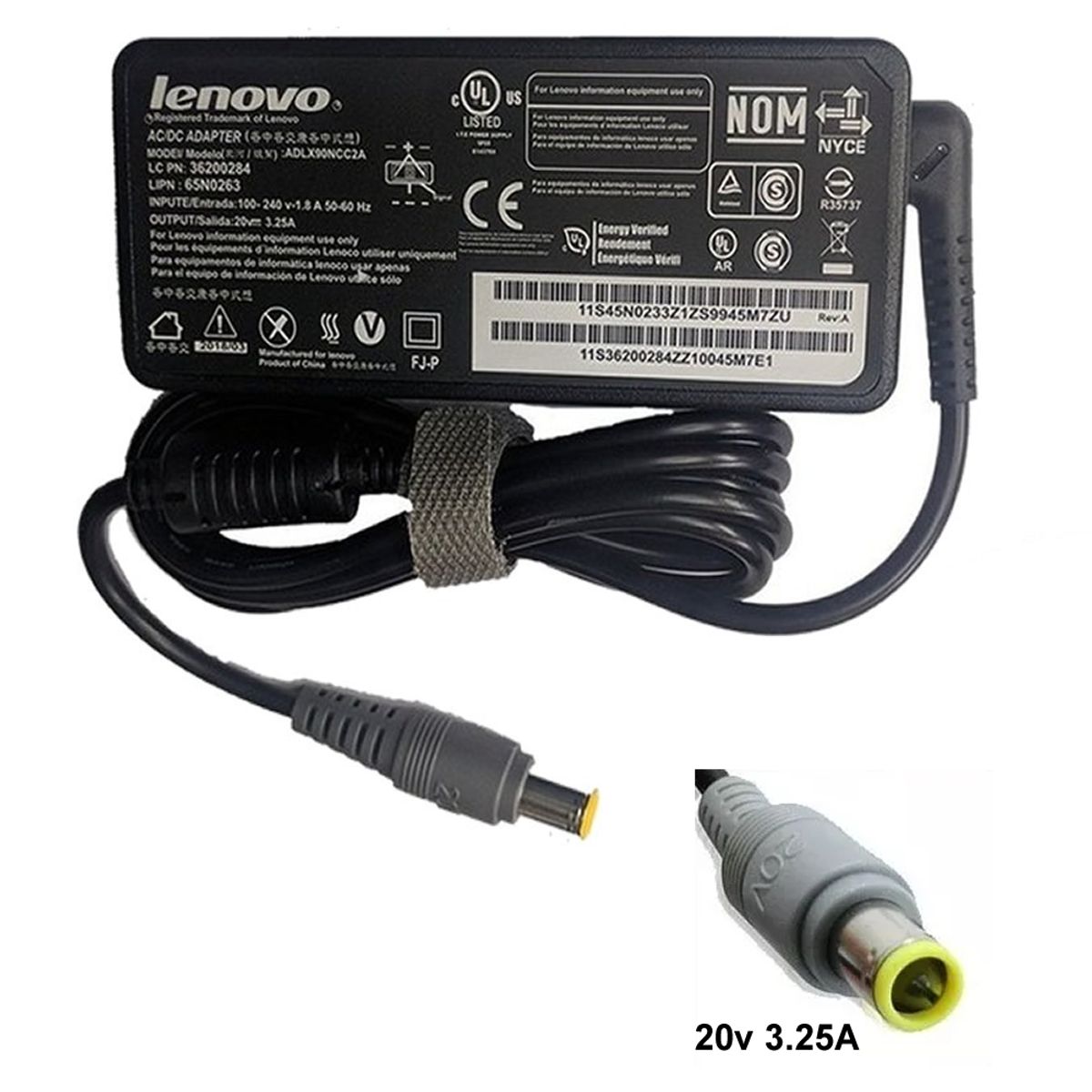GENERICO - Cargador Para Laptop Compatible Con Laptop Lenovo 20V 3-25
