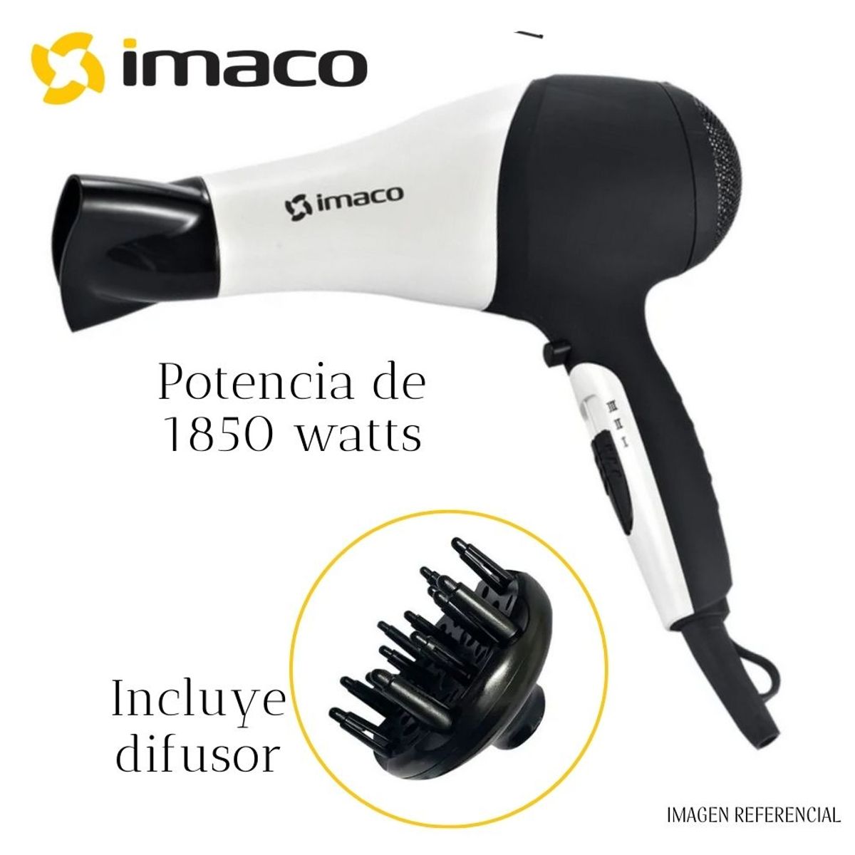 IMACO - Secadora de Cabello Imaco 1800 Watts  HD1850.