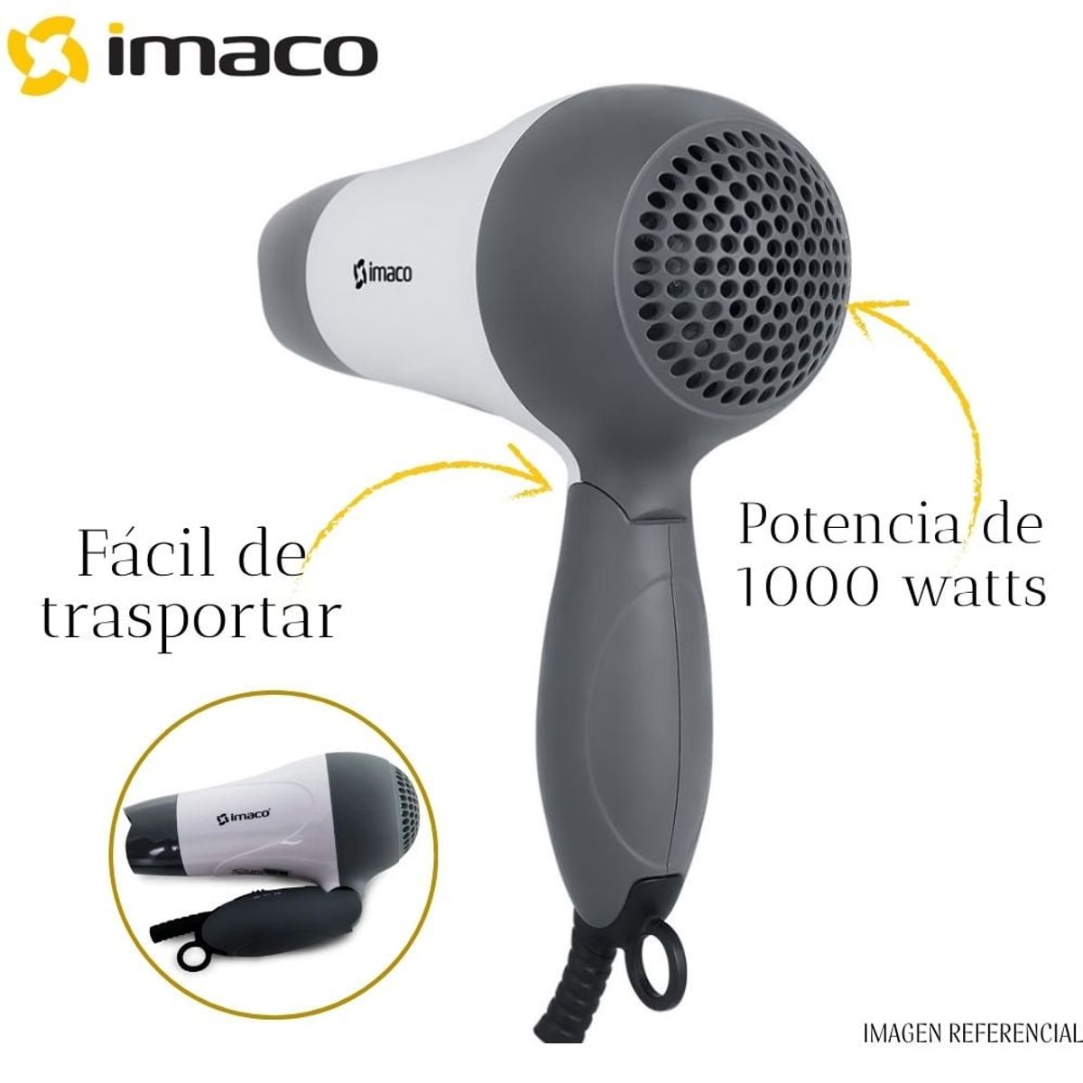 IMACO - Secadora de Cabello Imaco 1000 Watts  HD1000