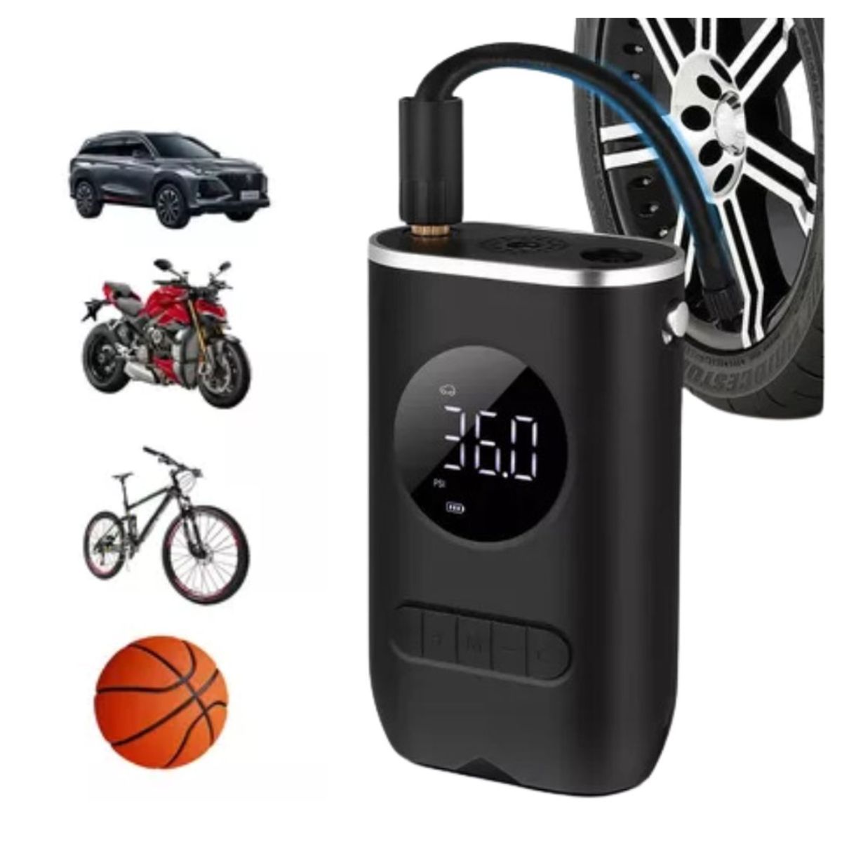 IMPORTADO MC - Inflador Portátil De Llantas Auto Moto Bicicleta Baihuo