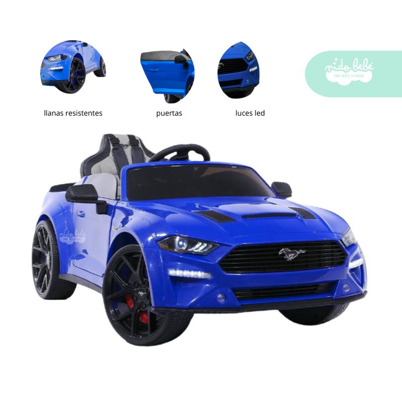 GENERICO - Carrito a Batería para niño Mustang color Azul