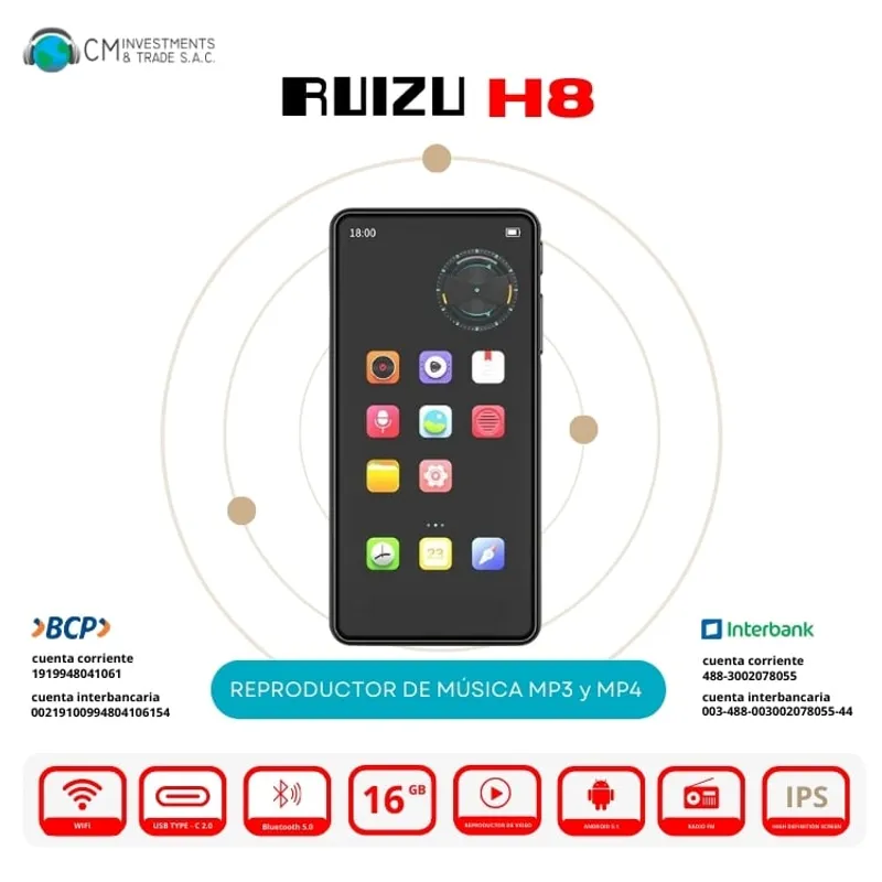 GENERICO - Reproductor MP3/MP4 RUIZU H8 Wifi Android 5.1