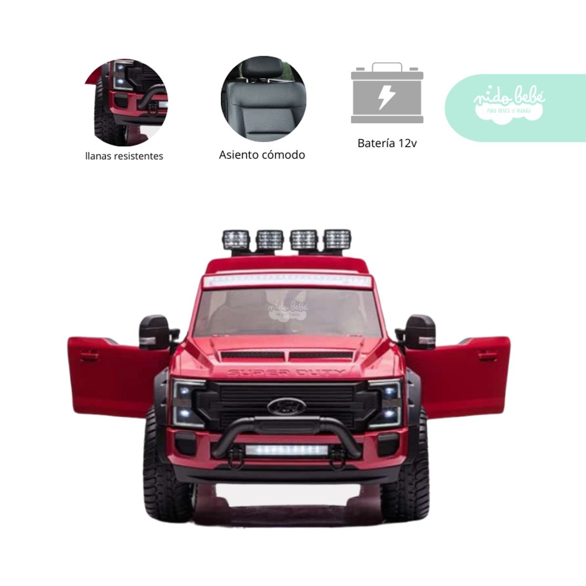 GENERICO - Carrito a Batería para niño Ford  color Rojo