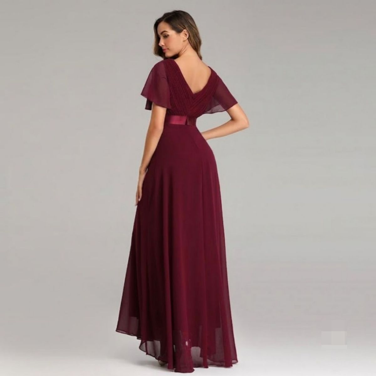 GENERICO - Vestido Largo, Cuello en V Corte Imperial  Vestido Kelly