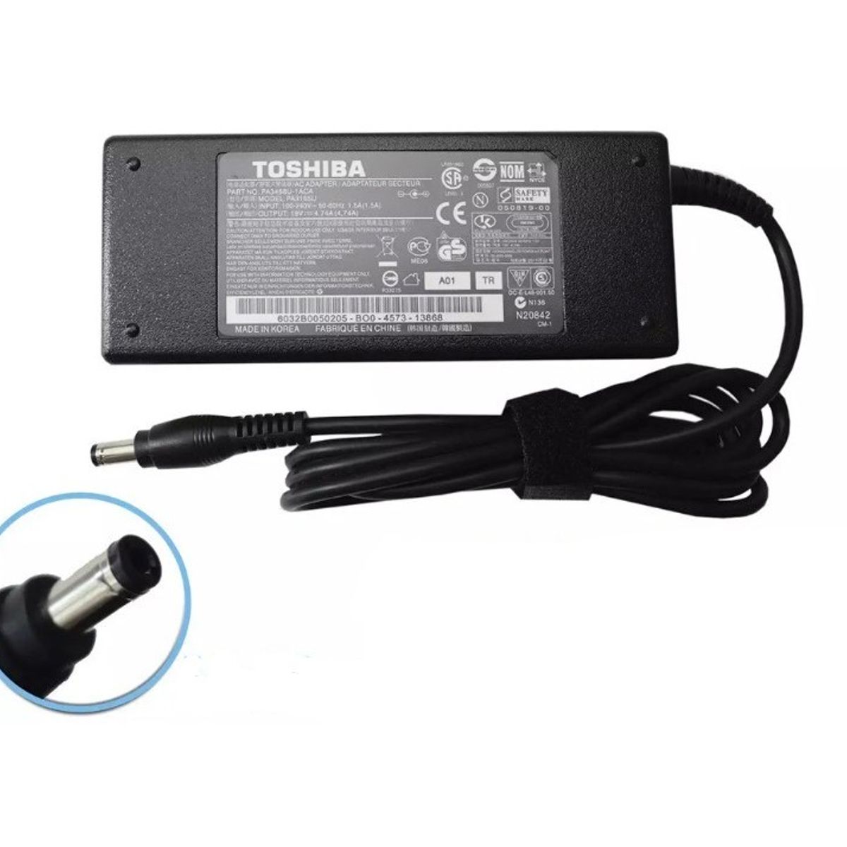 GENERICO - Cargador Compatible Para Laptop Toshiba 19V 4-74A