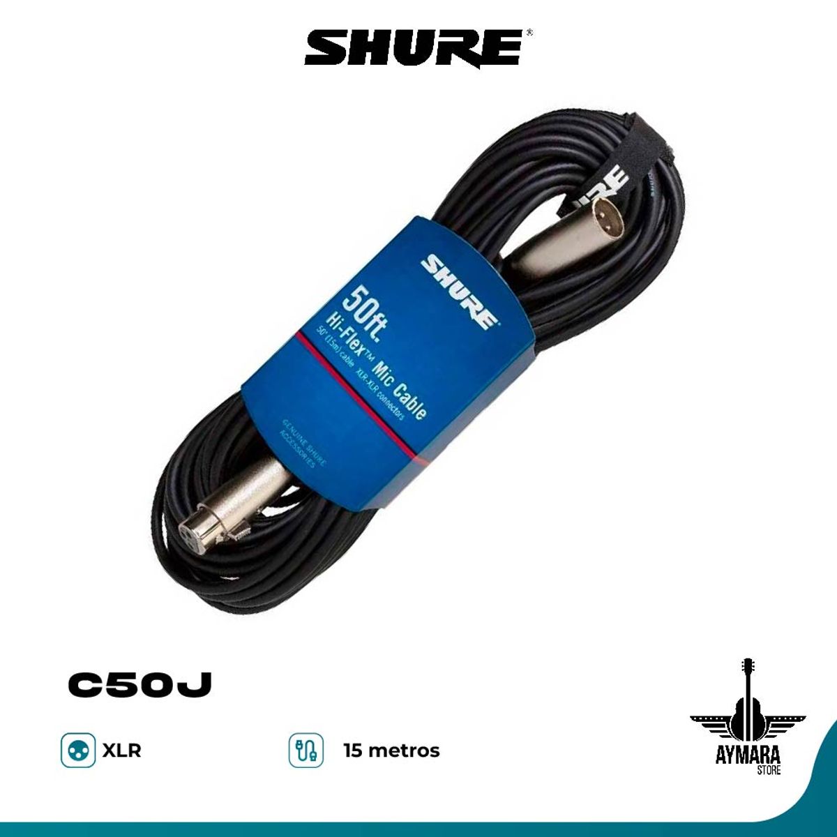 SHURE - Shure C50J Cable de micrófono de 15 mts