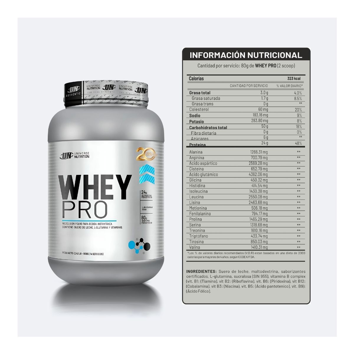 UNIVERSE NUTRITION - Proteina Whey Pro 1.1 kg UN - Chocolate