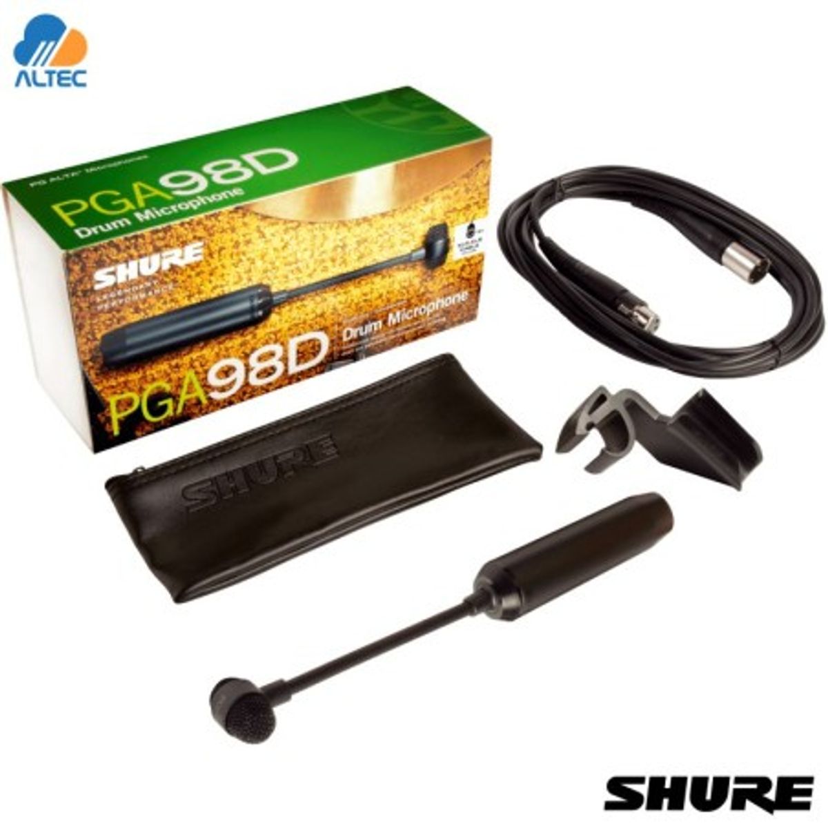 SHURE - Shure PGA98D-XLR Micrófono de Condensador para batería