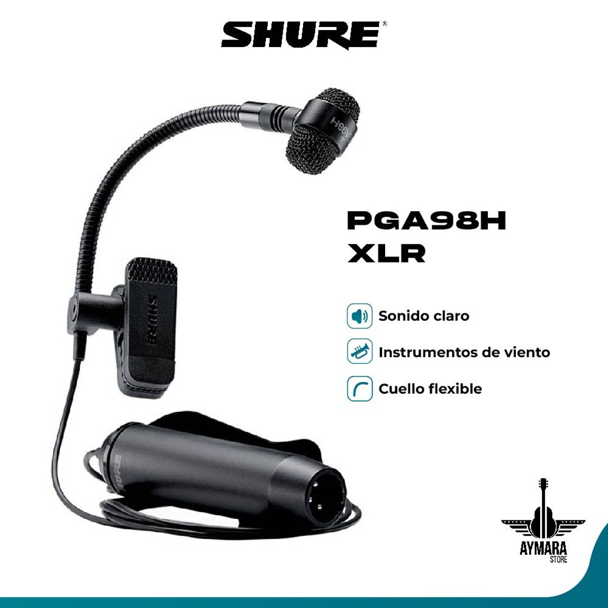 SHURE - Shure PGA98H-XLR Microfono Condensador con Pinza