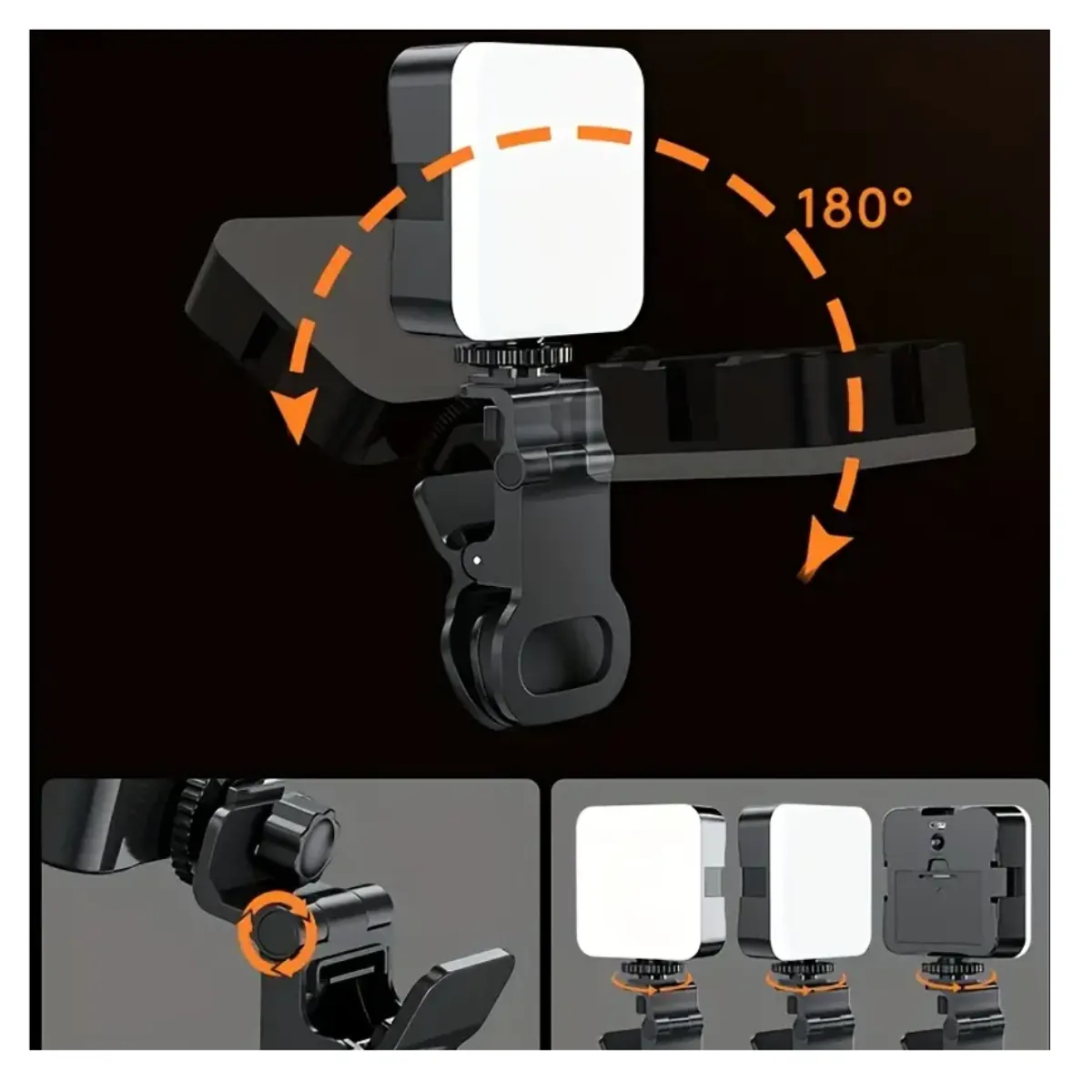 SEISA - Luz Led Selfie Para Celular Mini luz LED con Clip Videoconferencia