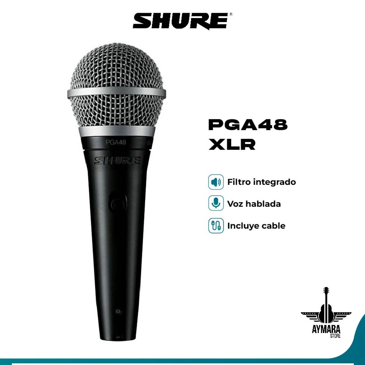 SHURE - Shure PGA48-XLR Microfono Vocal Dinamico Cardioide