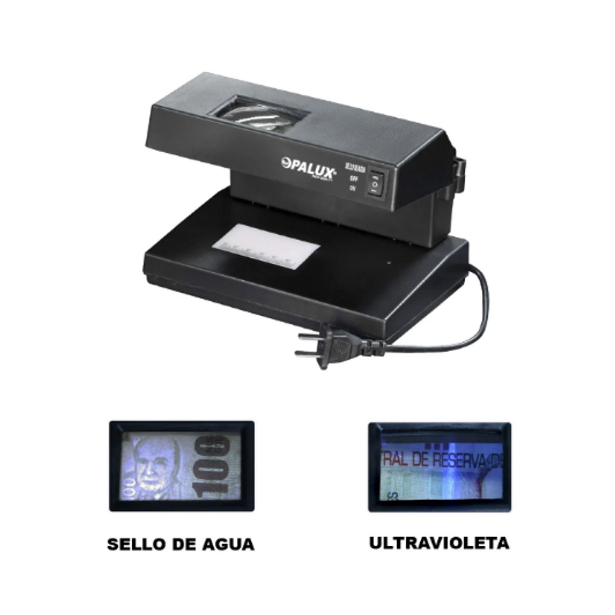 OPALUX - Detector de Billetes Falsos Luz UV + Lupa OP-2138 OPALUX