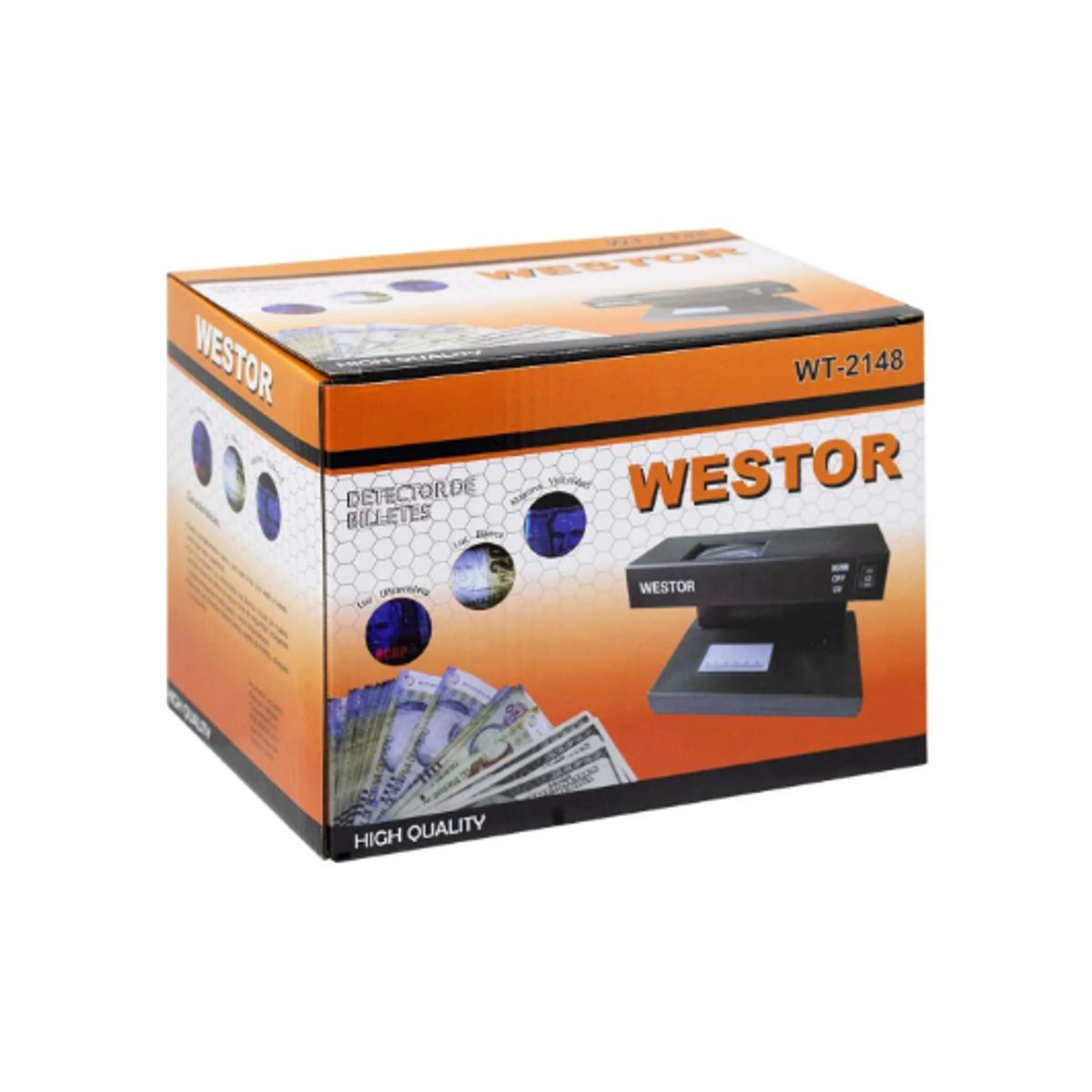 WESTOR - Detector de Billetes Falsos Luz UV + Lupa WT-2148 WESTOR