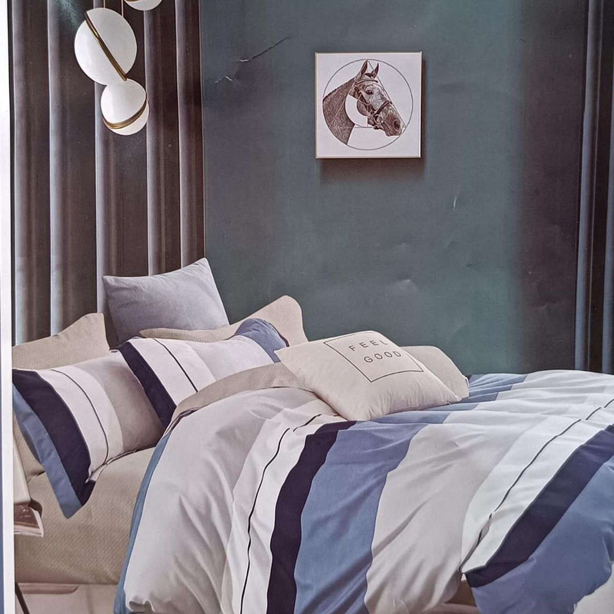 MINGDA - Set de Edredón QUEEN + Set de sabanas + Fundas 5 Piezas 100% Calidad