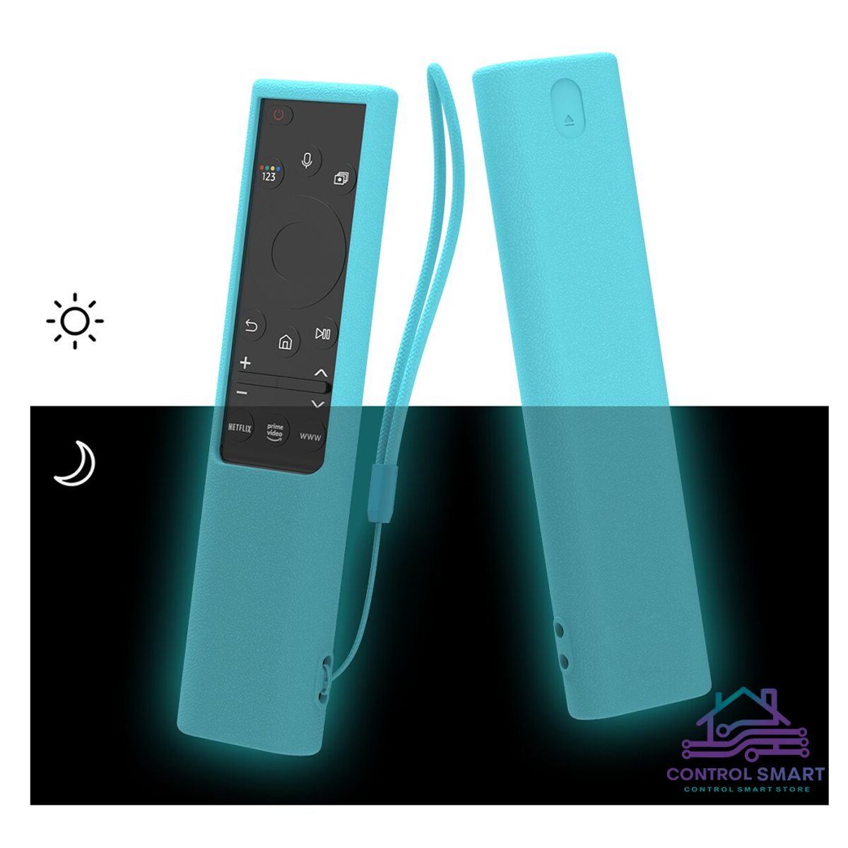 CASE - Funda Protector Para Control Samsung Qled Planito  -Turquesa Fluor