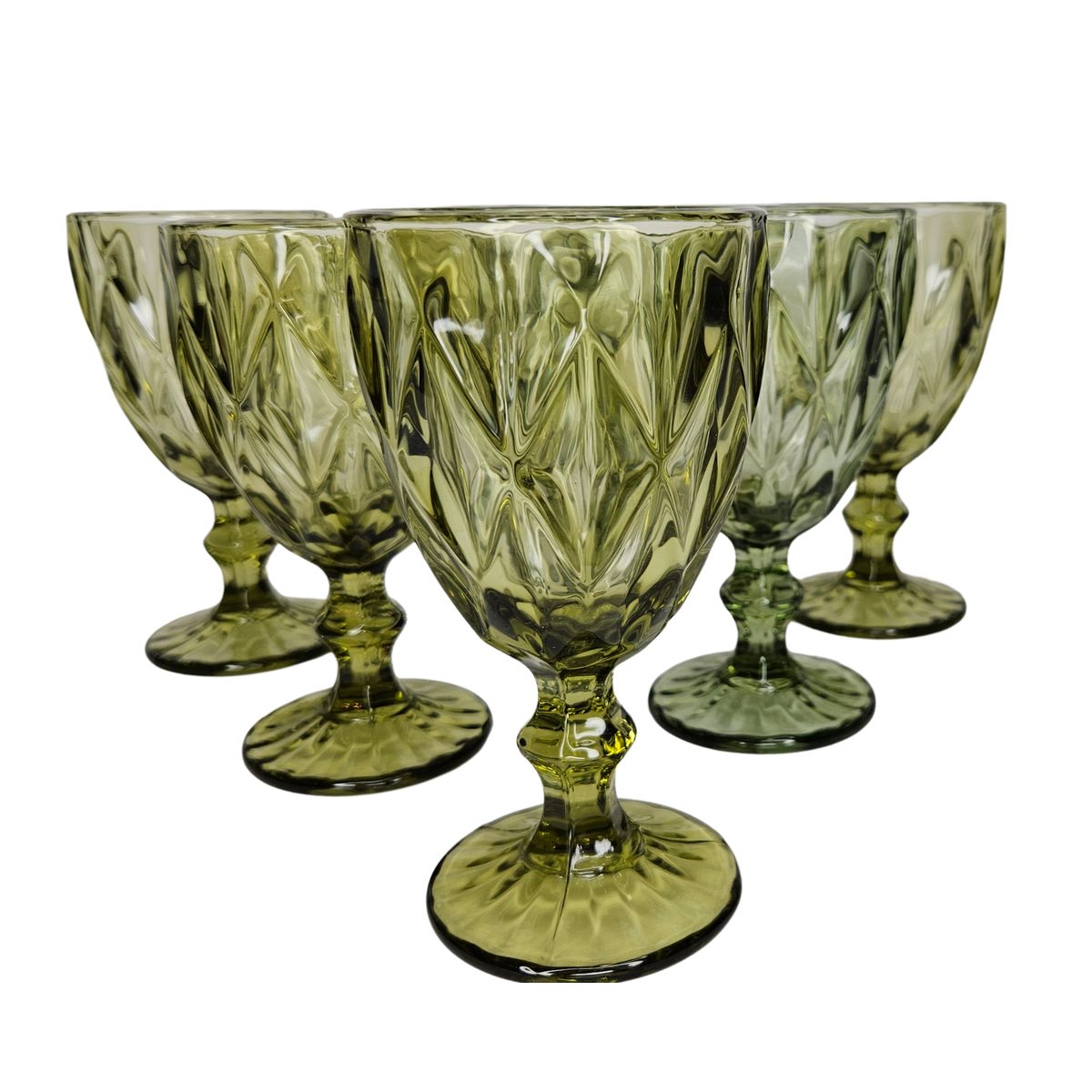 GENERICO - Copas de vino o agua vintage verde