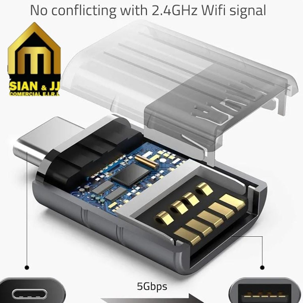 GENERICO - ADAPTADOR CONECTOR MICRO TIPO C MACHO A USB  HEMBRA