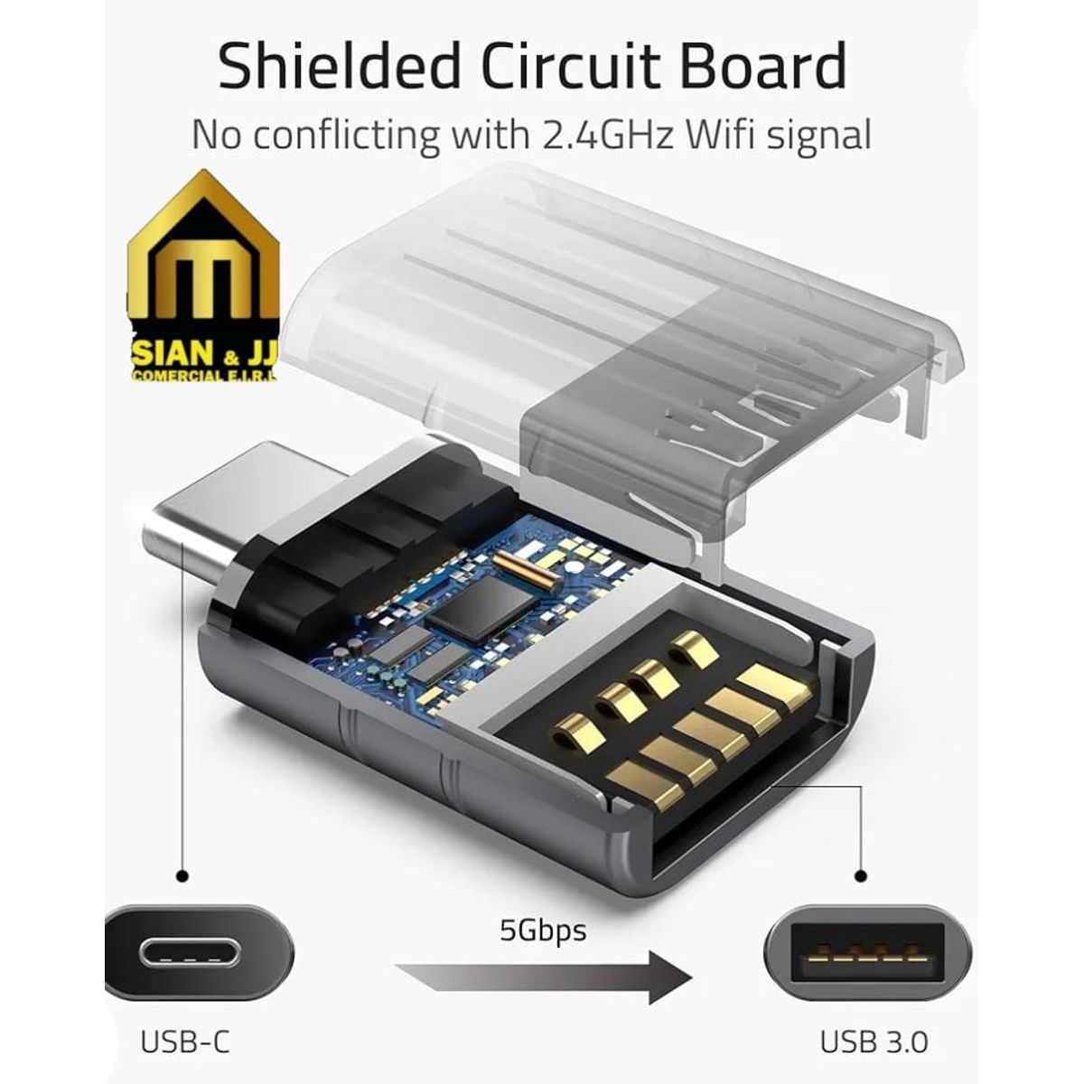 GENERICO - ADAPTADOR CONECTOR MICRO TIPO C MACHO A USB  HEMBRA