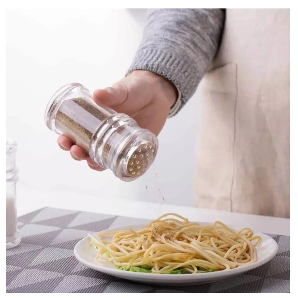 GENERICO - Salero Acrilico Especiero Condimentero Multifuncional pack x3