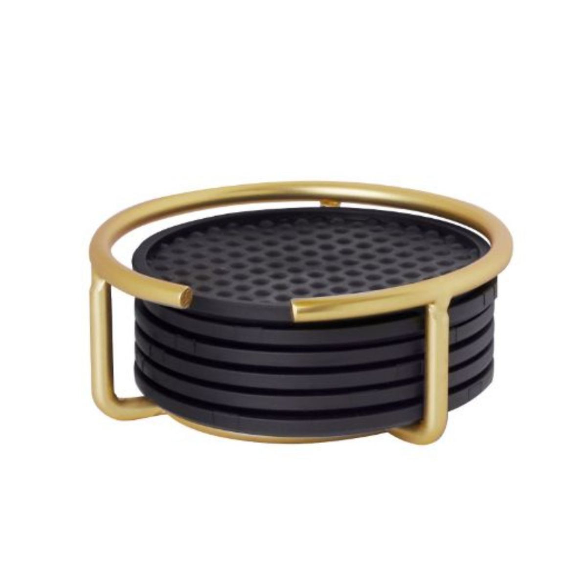 SPECTRUM - Set 6 posavasos con base Spectrum Euro dorado