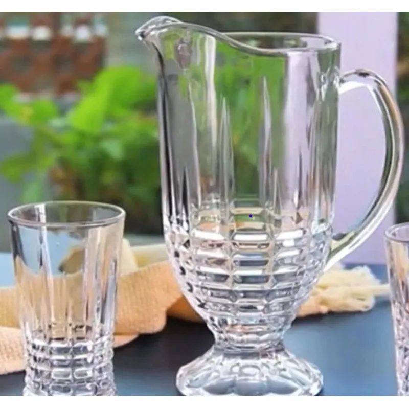 GENERICO - Set x 7 de Jarra y 6  Vasos Labrados