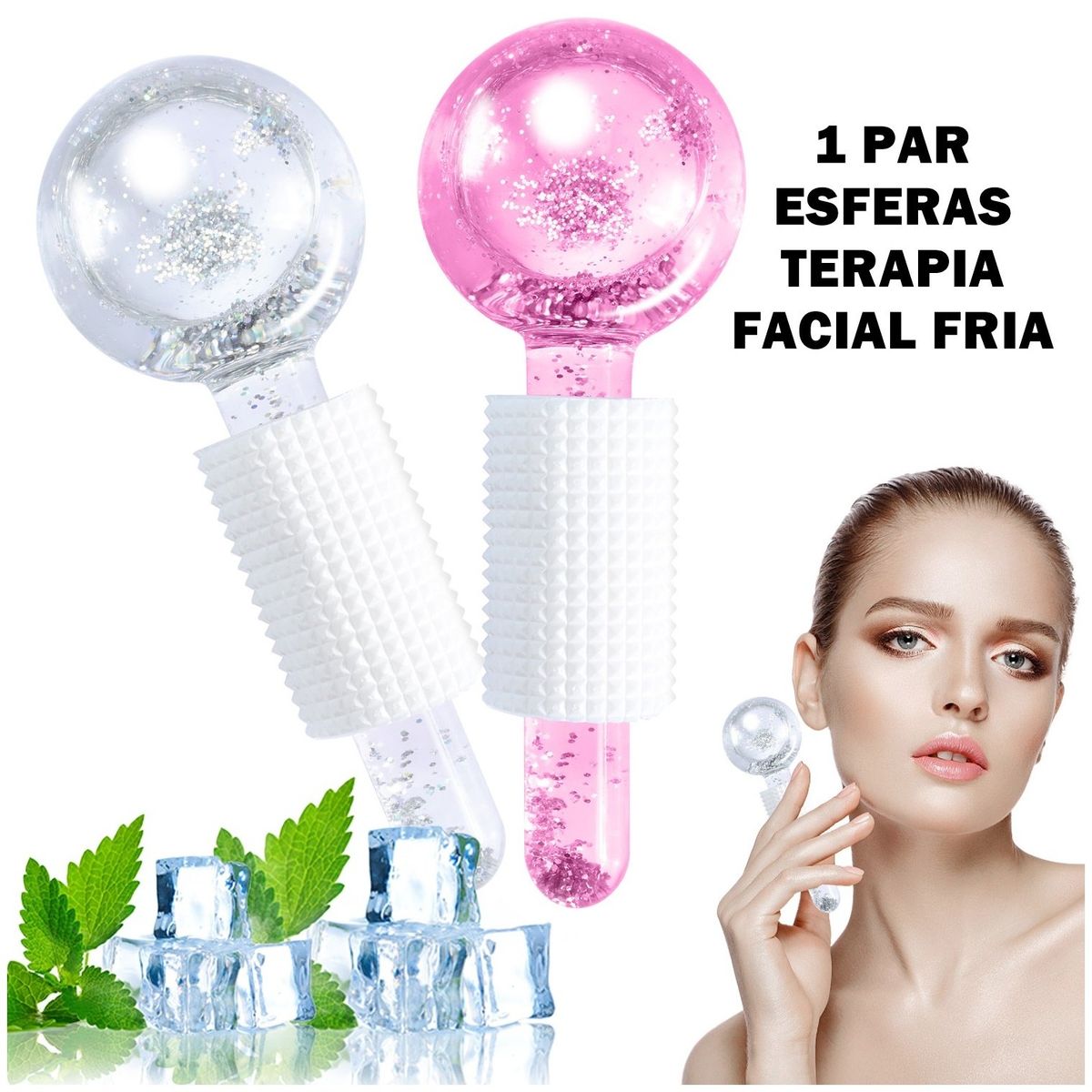 GENERICO - Esferas Bolas Facial Terapia Fria Antiarrugas Facial Ice Cristal Balls