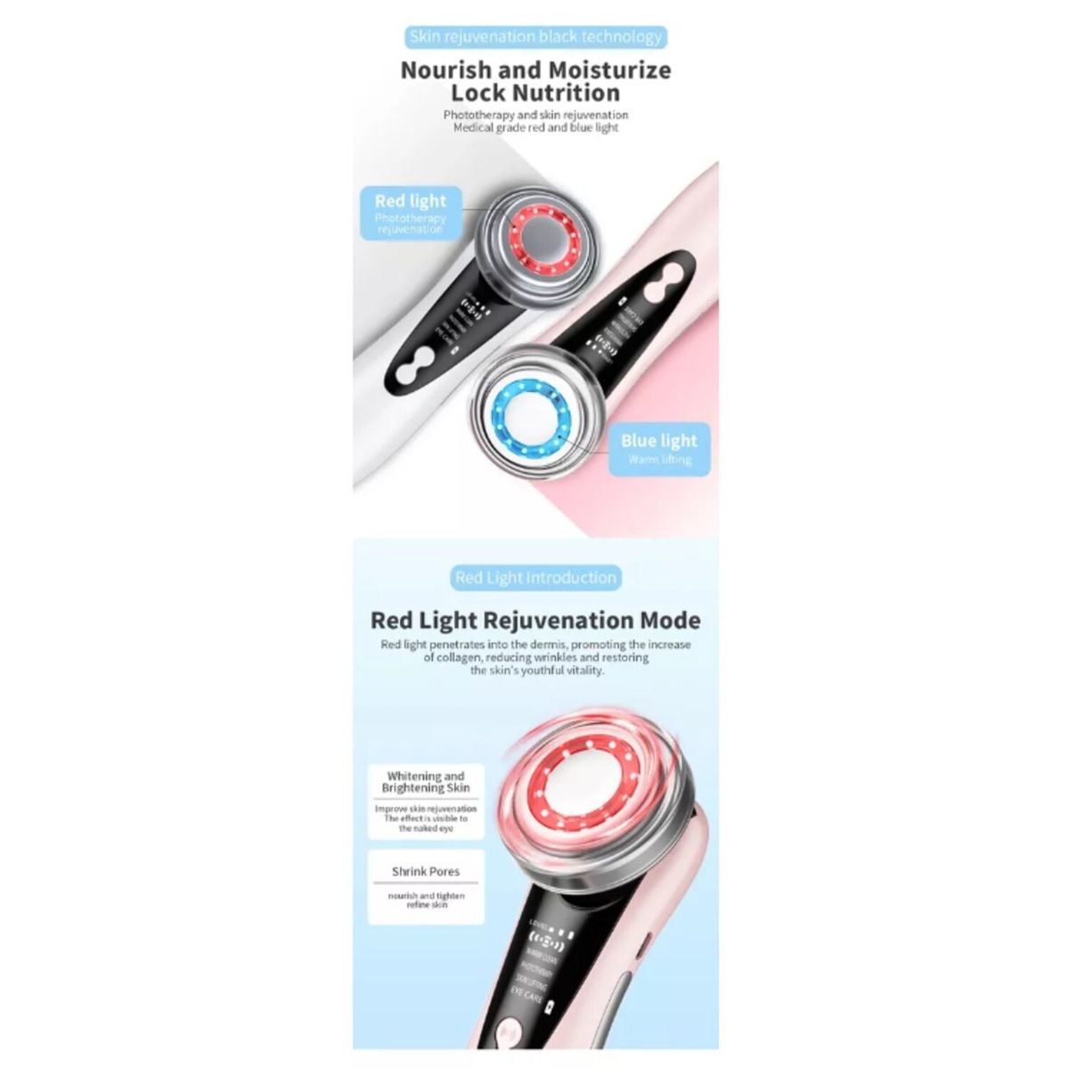 GENERICO - Dispositivo de Estiramiento facial Antiarrugas 4 en 1, Radiofrecuencia