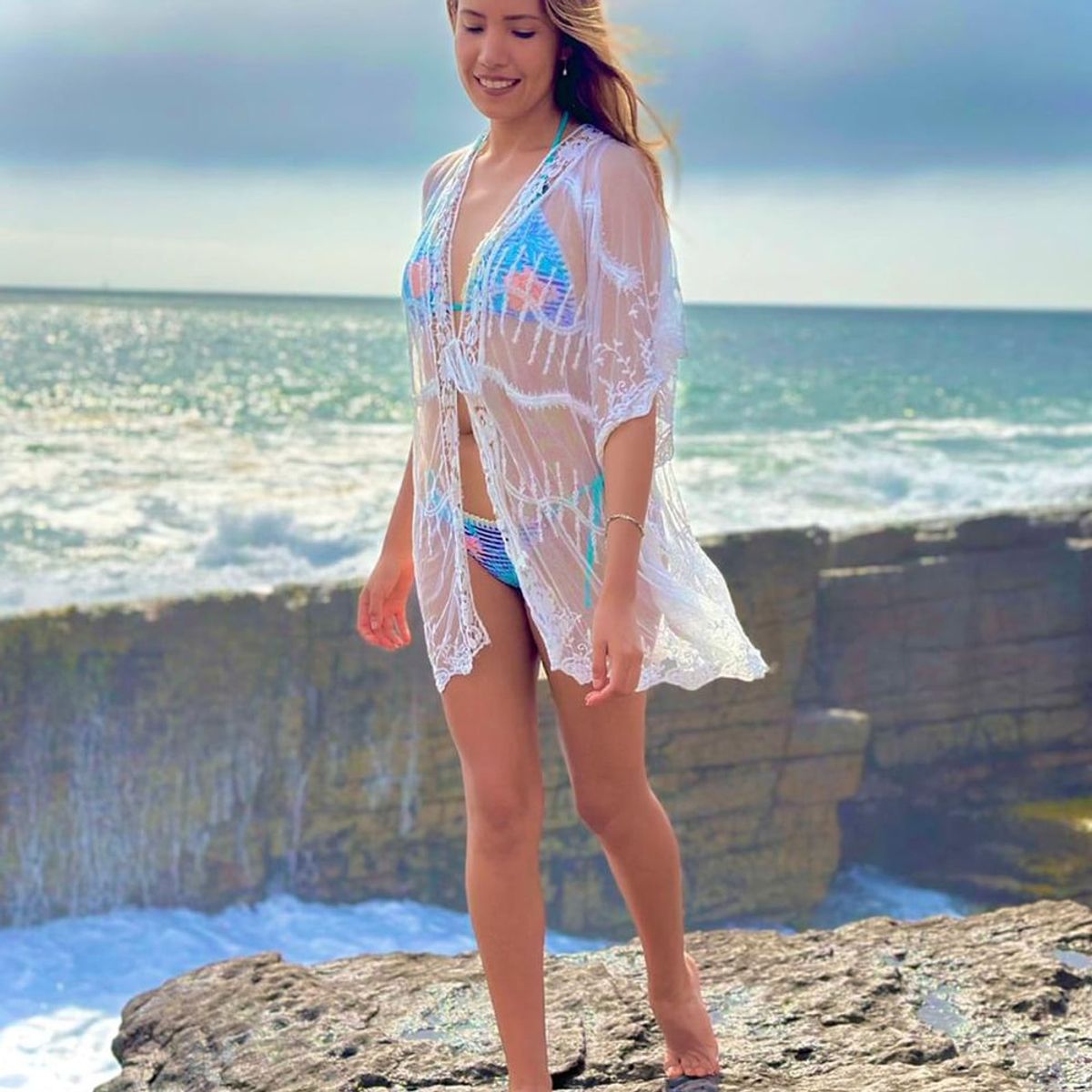 GENERICO - Kimono Daniela Whitson Color Blanco