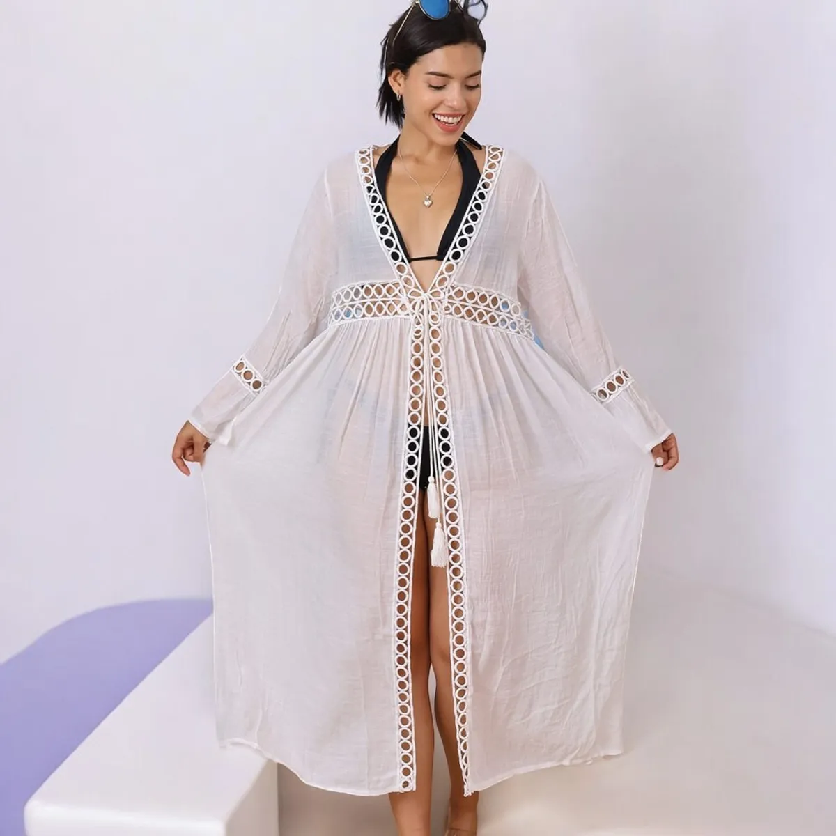 GENERICO - Kimono Princesa Manga Larga Color Blanco