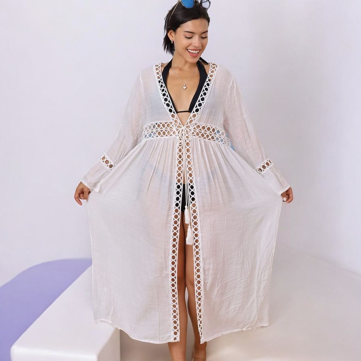 GENERICO - Kimono Princesa Manga Larga Color Blanco