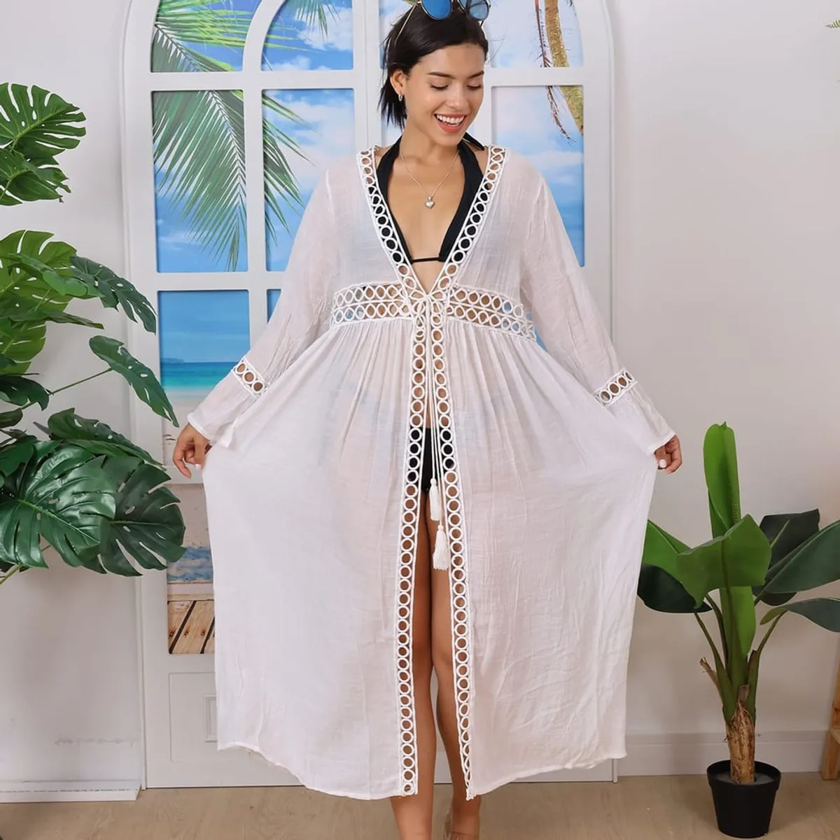 GENERICO - Kimono Princesa Manga Larga Color Blanco