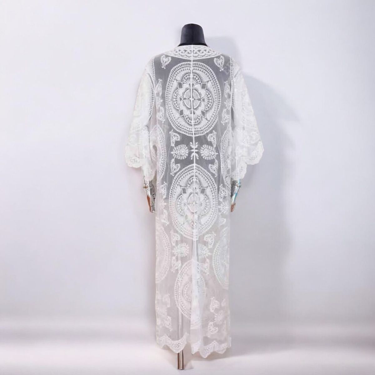 GENERICO - Kimono Tull Abierto Importado Sol Color Blanco