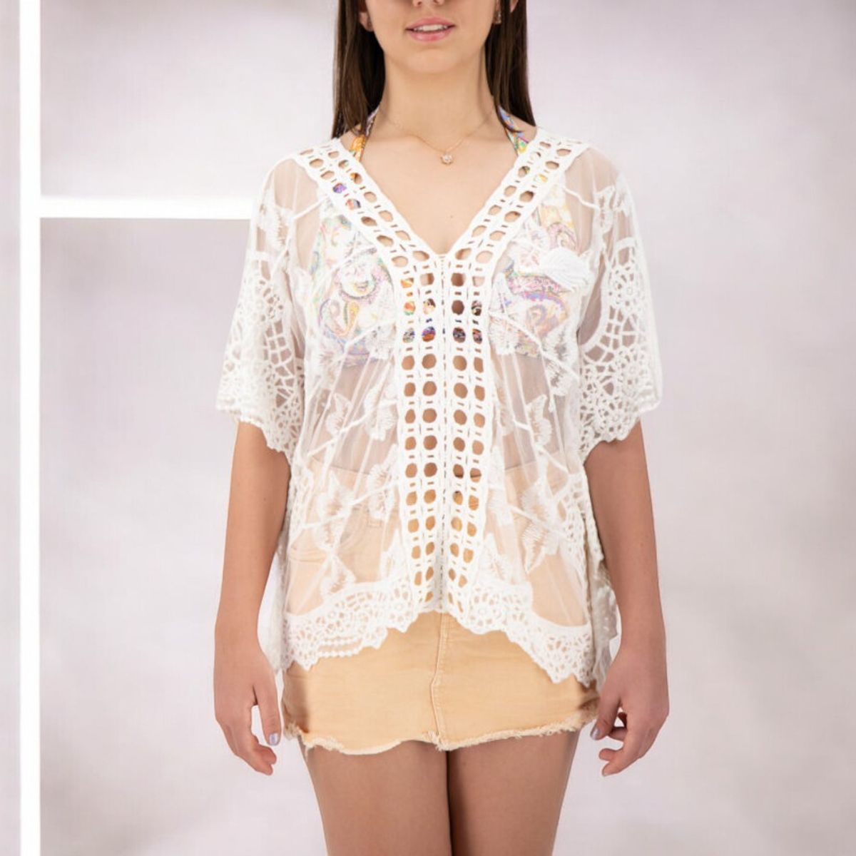 GENERICO - Kimono Tull Queen Color Blanco