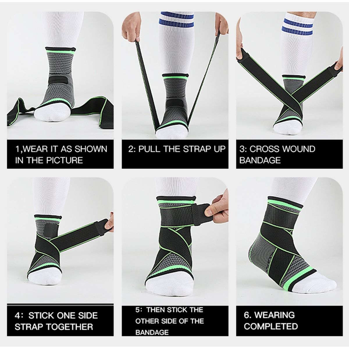 GENERICO - Tobillera Deportiva Ajustable con Vendaje Velcro Ortopédica 2 UNIDADES