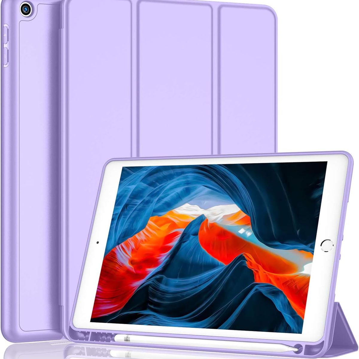 GENERICO - Funda Case para iPad 10.2 (7ma 8va y 9na Gen) con portapencil - LILA