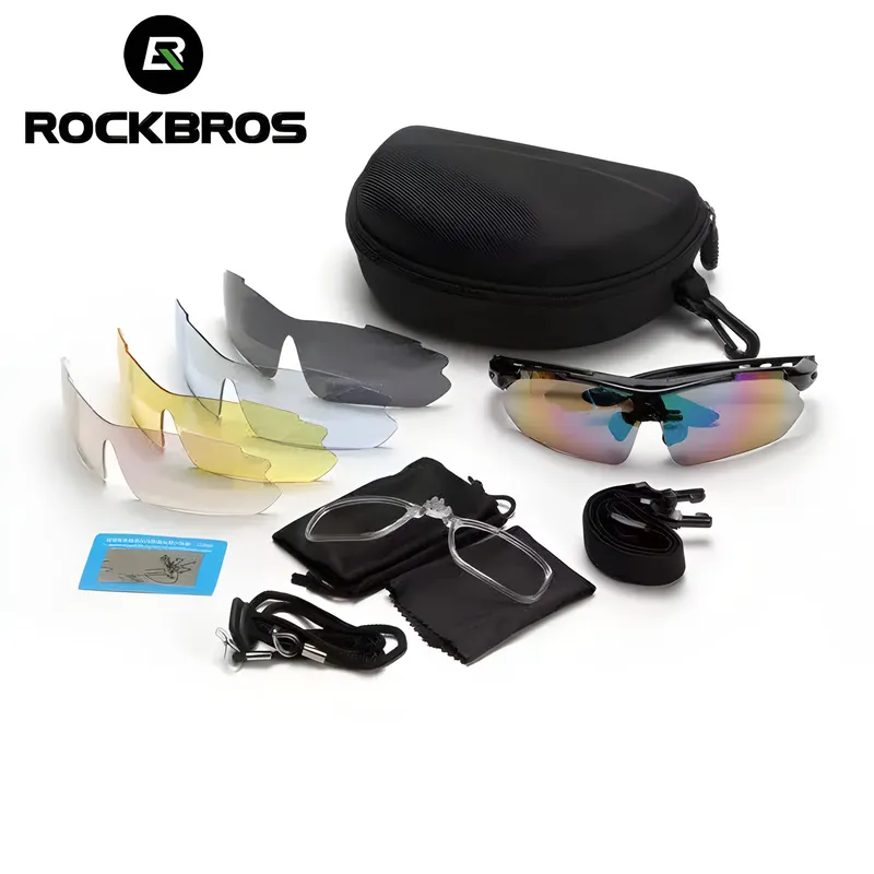 ROCKBROS - Gafas de sol polarizados uv400 c/  05 lentes itercambiables