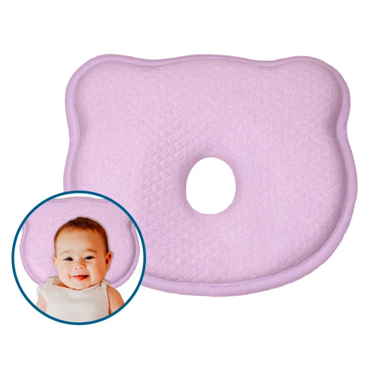 TERAFLEX - ALMOHADA BEBÉ MEMORY FOAM ANTI CABEZA PLANA ROSADO  TERAFLEX