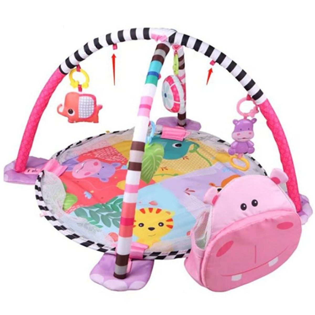 IDEAL BABY & KIDS - Gimnasio de Bebe Didáctico 3 en 1 con Pelotas Hipopotamo