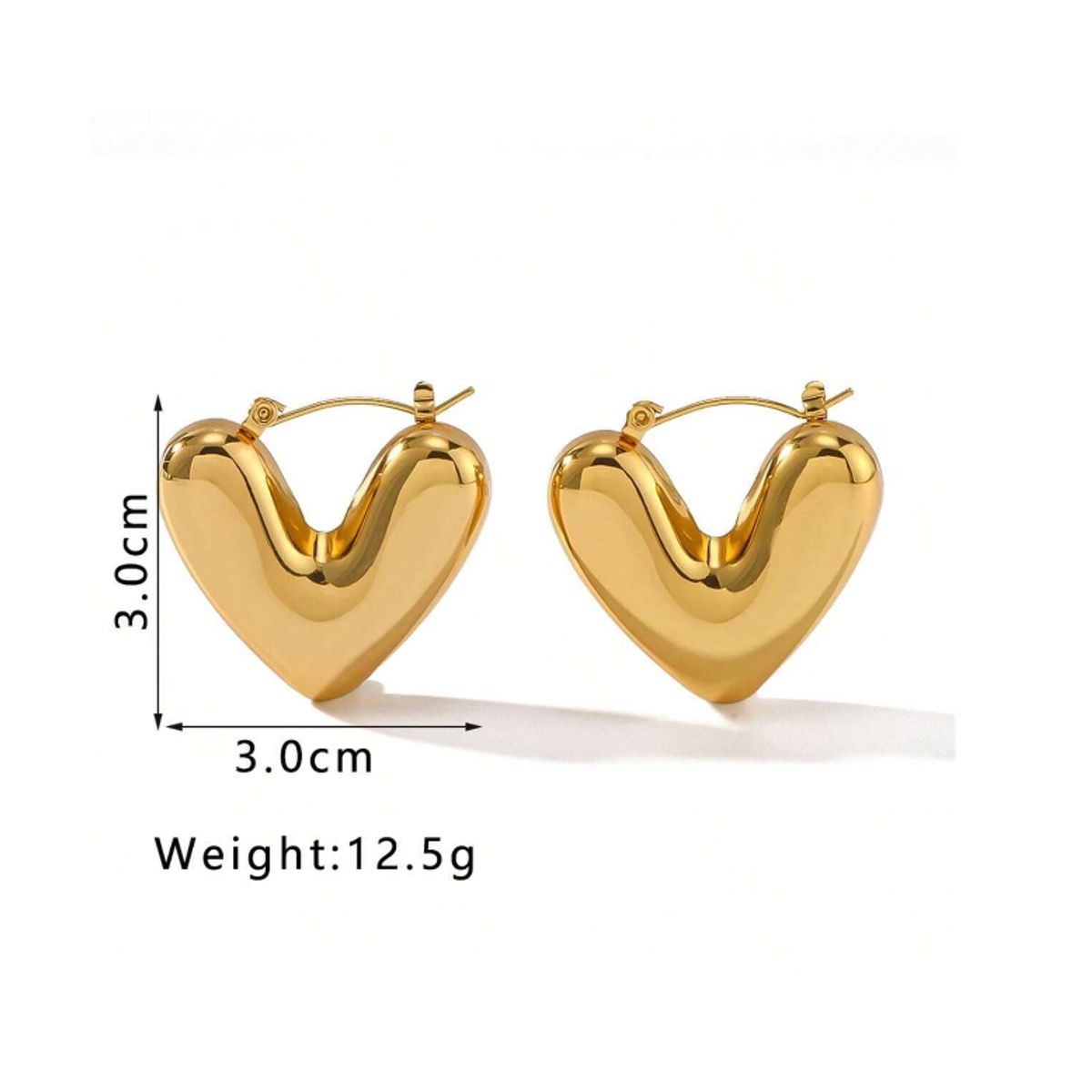 GENERICO - ARETES EN FORMA DE CORAZON DE ACERO INOXIDABLE