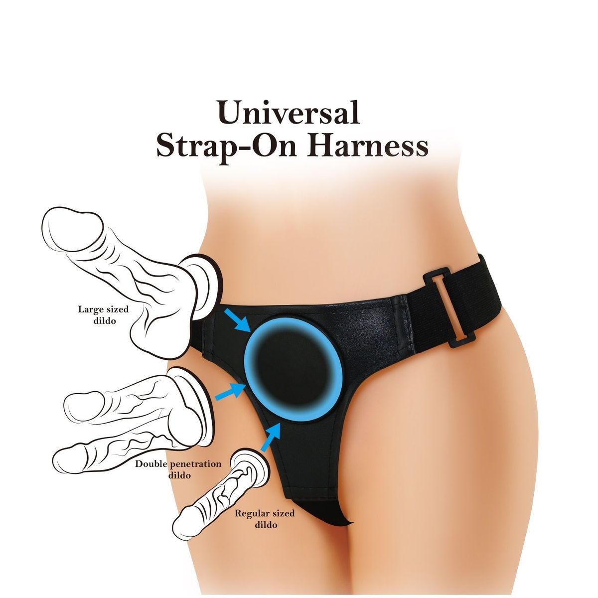 PRETTY LOVE - Arnés Universal Tipo Succión BDSM Strap-On Para Colocar Dildo Ventosa