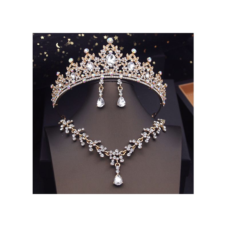 LA TIENDA 88 JOYAS Y ACCESORIOS - La Tienda 88 - Set Conjunto Corona Tiara collar y aretes - Tornasol