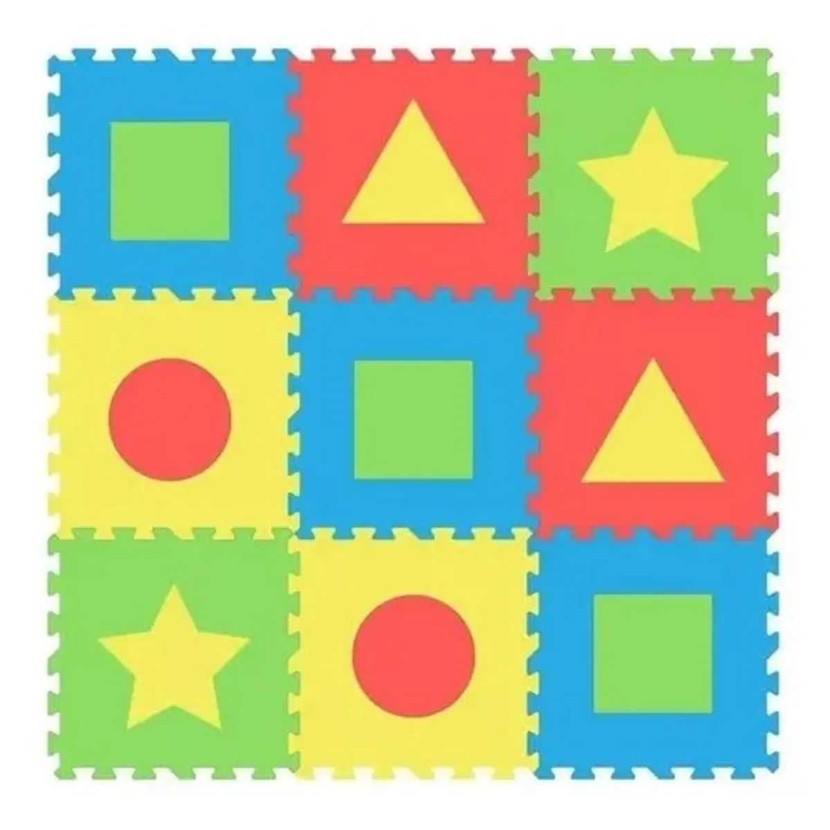 GENERICO - Alfombra EVA Formas  9 Piezas 31.5 x 31.5 cm