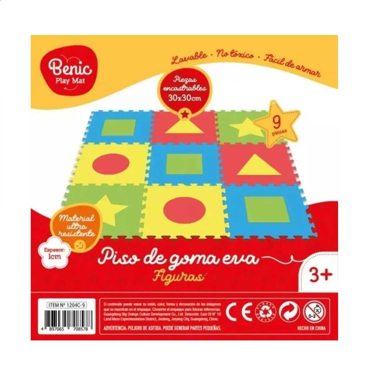 GENERICO - Alfombra EVA Formas  9 Piezas 31.5 x 31.5 cm