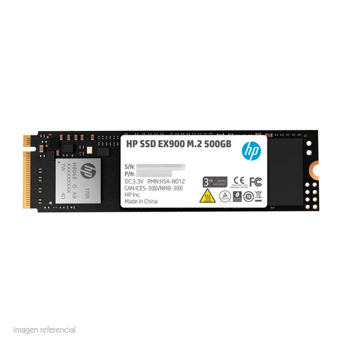 HP - Disco SSD HP EX900 2YY44AA M2 2280 500GB PCIe 3 0 x4 NVMe