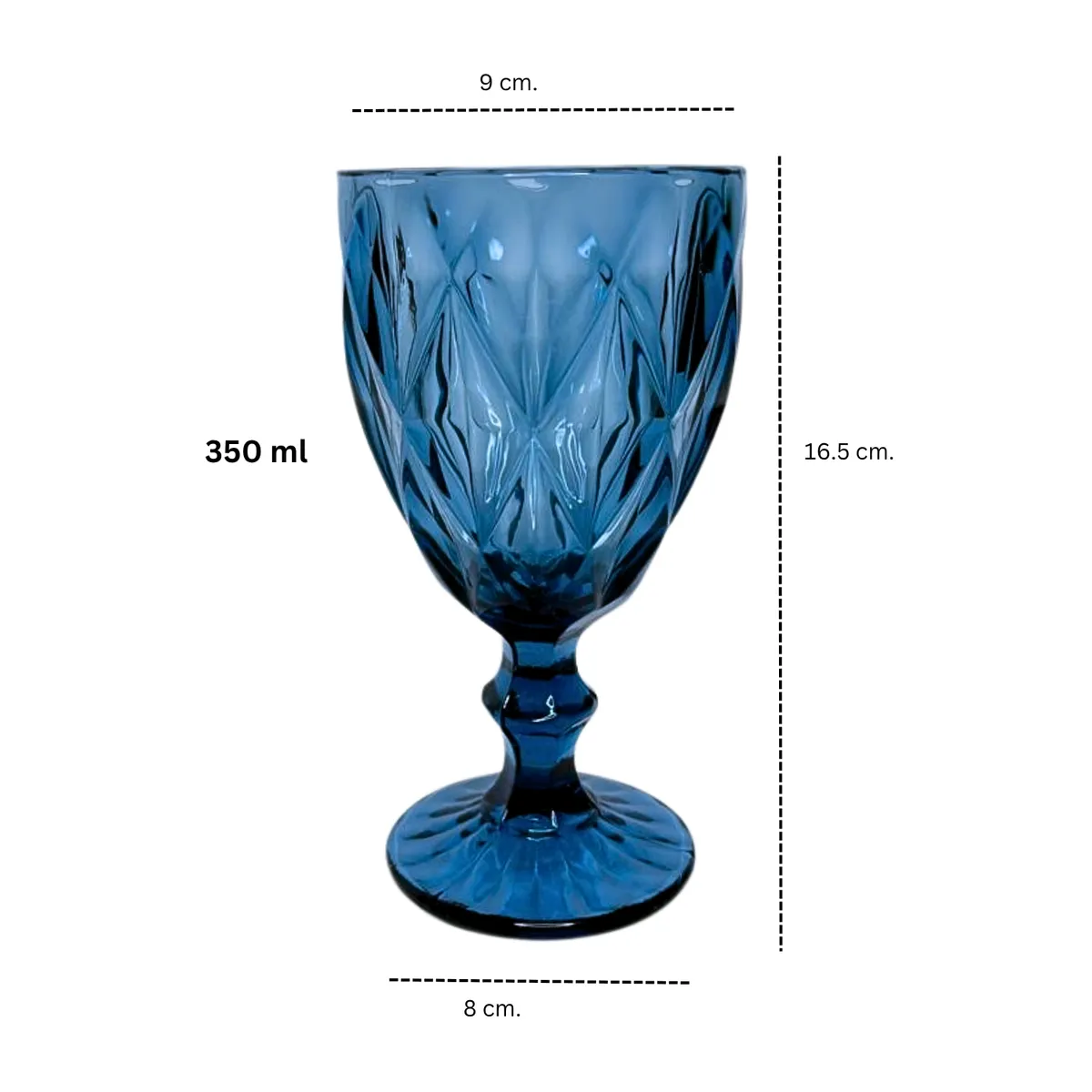 OEM - Copas de vino o agua vintage Azul