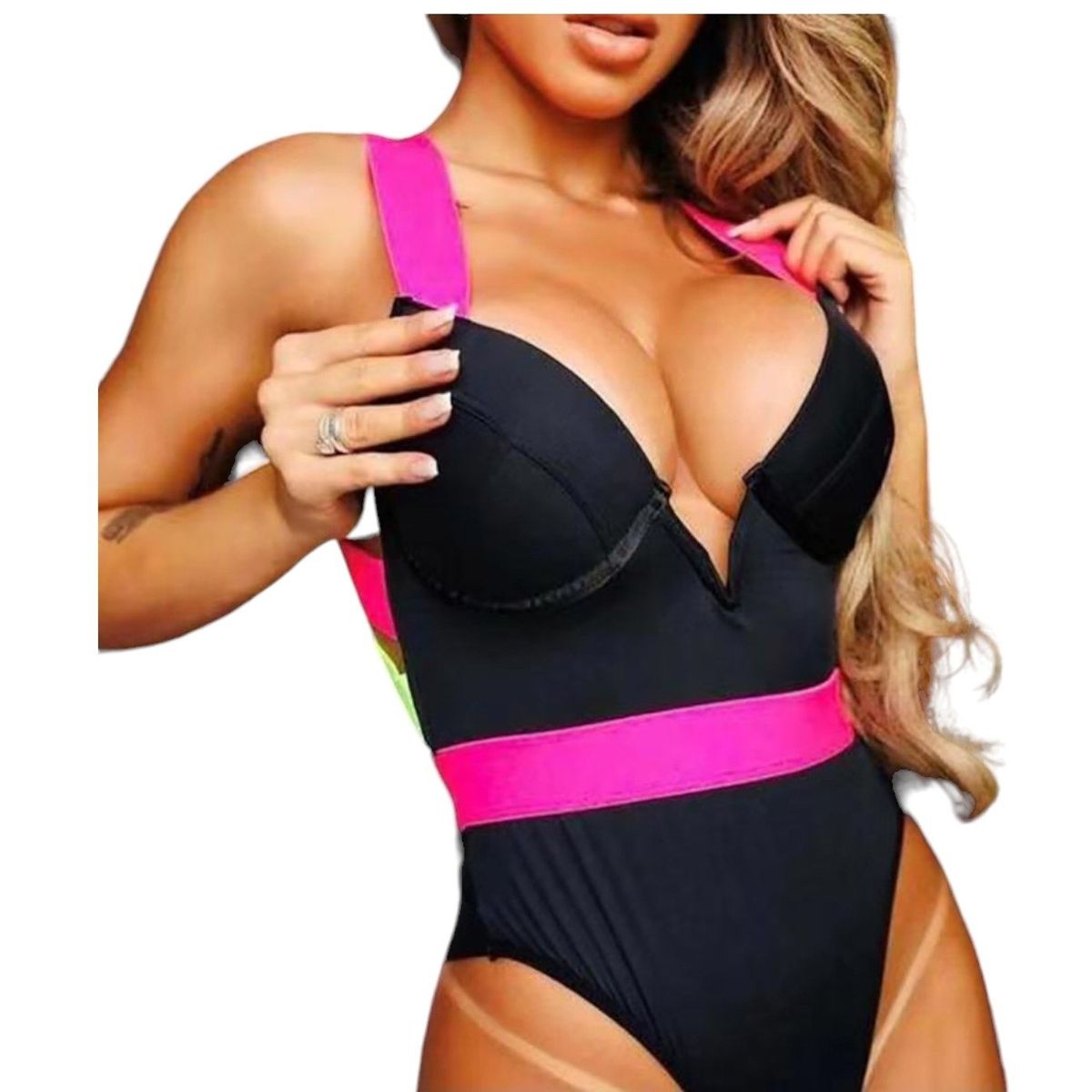 GENERICO - TRAJE DE BAÑO ENTERIZO CON COPA Y ARO