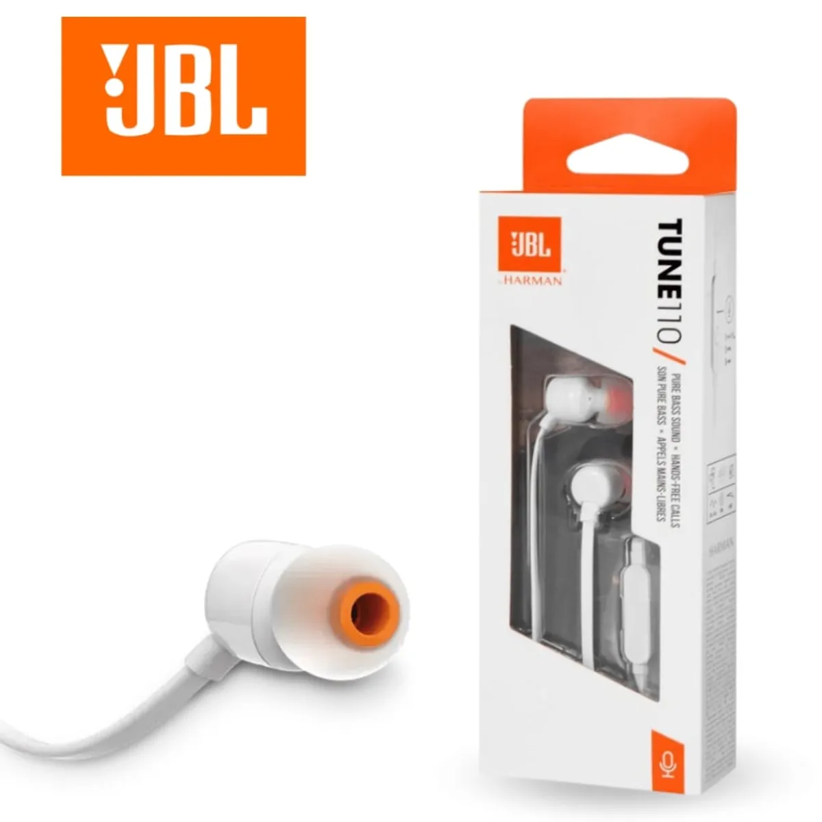JBL - Audifono JBL T110 Con Cable y Microfono - Blanco
